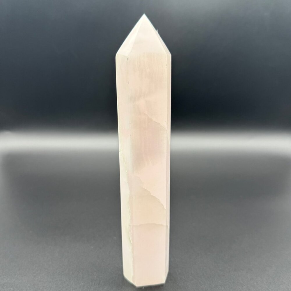 Natural Mangano Pink Calcite Tower UVs Stone Obelisk Healing Crystal 8.5" 498g